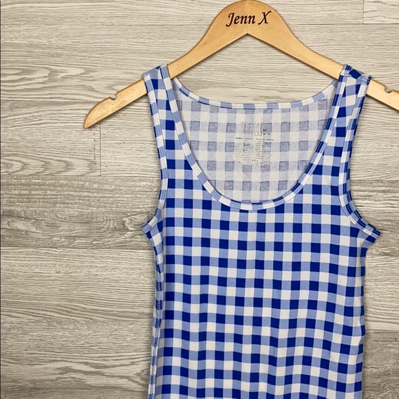 NWOT Time and Tru Blue White Checkered Tank Top - Picture 2 of 5